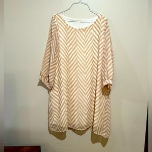 Rachel Kate beige and cream chevron dress